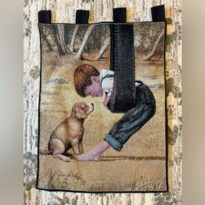 SEEING EYE TO EYE Vintage 90s Tapestry Wall Hanging by Jim Daly